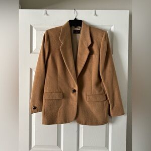 Charter Club Ladies Small Single Breasted Wool Blazer Tan